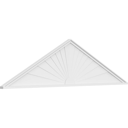 Ekena Millwork Peaked Cap Sunburst Architectural Grade PVC Pediment, 84"W x 22"H x 2"P (Pitch 6/12) PEDPS084X220PKC01
